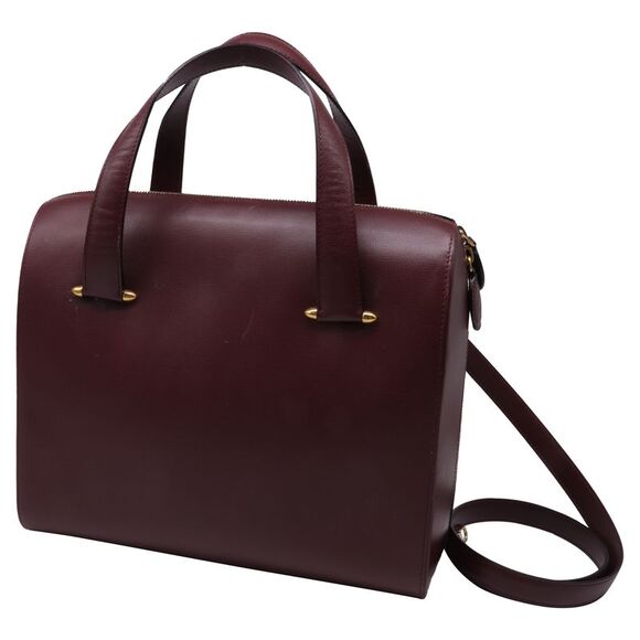 Cartier Vintage Must de Cartier Bordeaux Shoulder Bag in Burgundy Leather - Picture 4 of 8